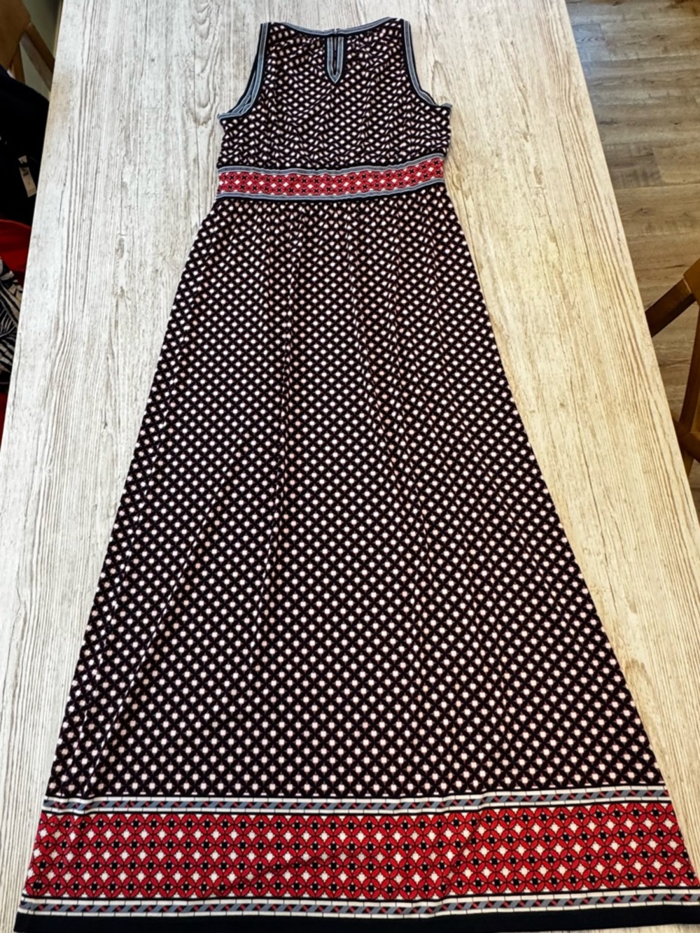 Max Studio Sleeveless Maxi Dress Geometric Patterned M - Picture 3 of 12